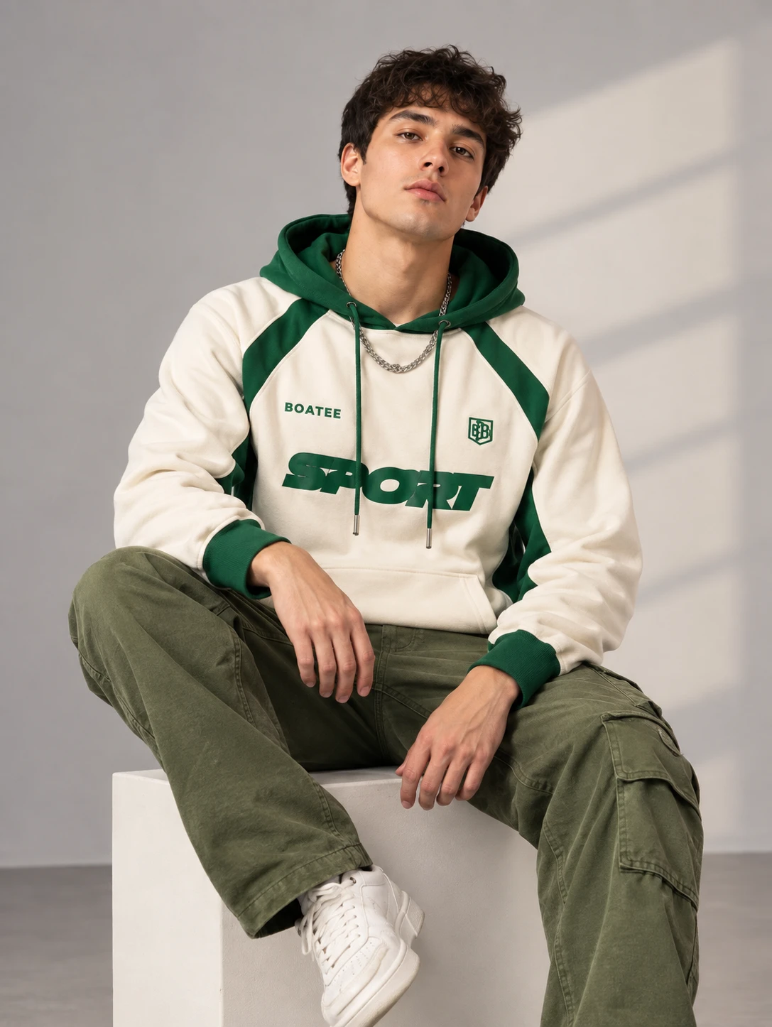 Men's Printed Fleece Hooded Sweatshirt